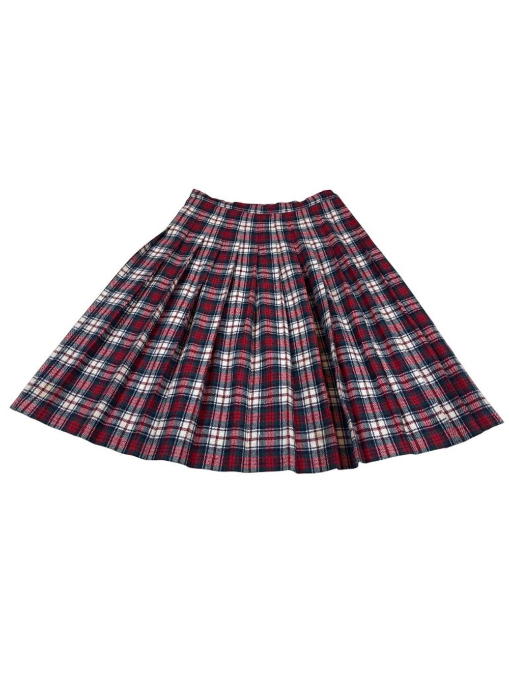 Pendleton Vintage McDuff Tartan Wool Pleated Skirt Petite 16 Red Plaid (JJ776)